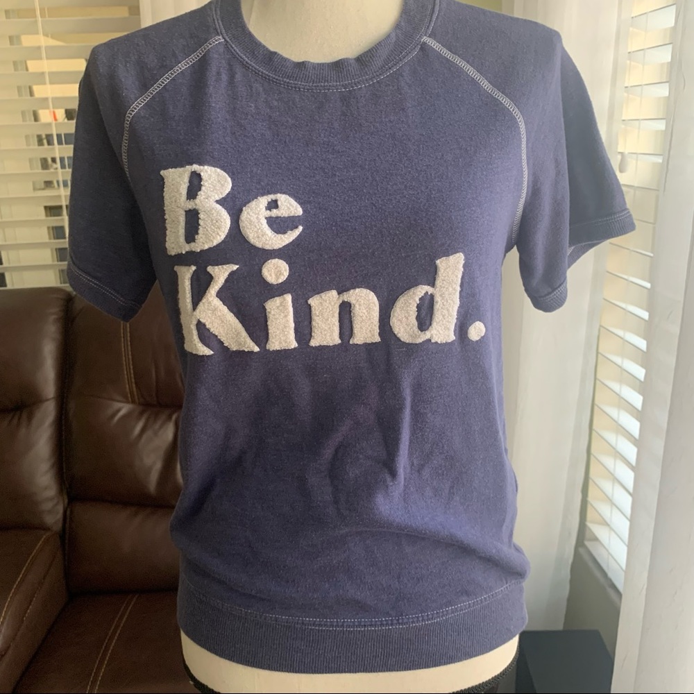 Grayson Thread Short Sleeve Sweater Size Extra Small, Blue, Be Kind